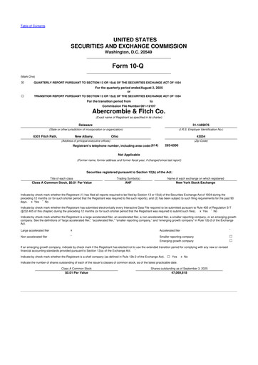 Thumbnail Abercrombie & Fitch 10-Q Quarterly Report FY2025 