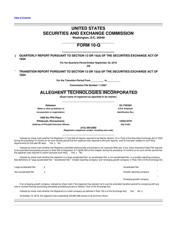 Thumbnail ATI Inc.
 10-Q Quarterly Report FY2018 