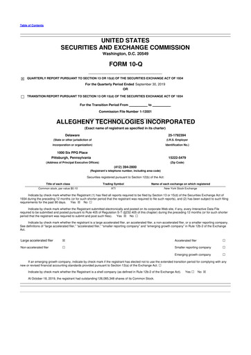 Thumbnail ATI Inc.
 10-Q Quarterly Report FY2019 