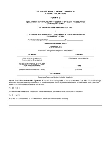 Thumbnail LivePerson 10-Q Quarterly Report FY 