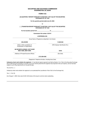 Thumbnail LivePerson 10-Q Quarterly Report FY 