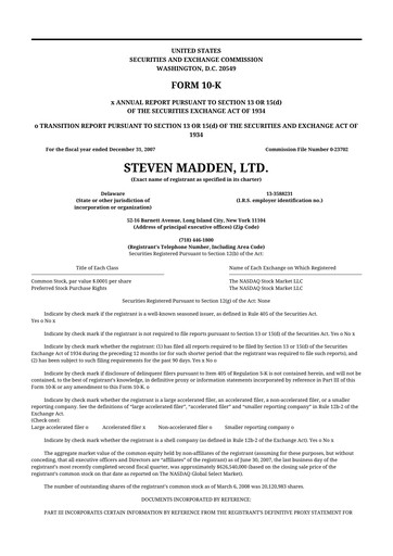 Thumbnail Steve Madden
 10-K Annual Report 