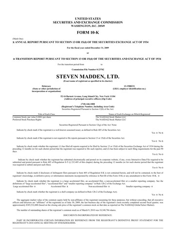 Thumbnail Steve Madden
 10-K Annual Report 