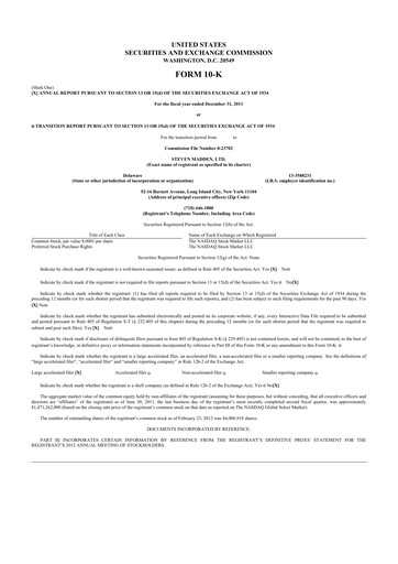 Thumbnail Steve Madden
 10-K Annual Report 2011