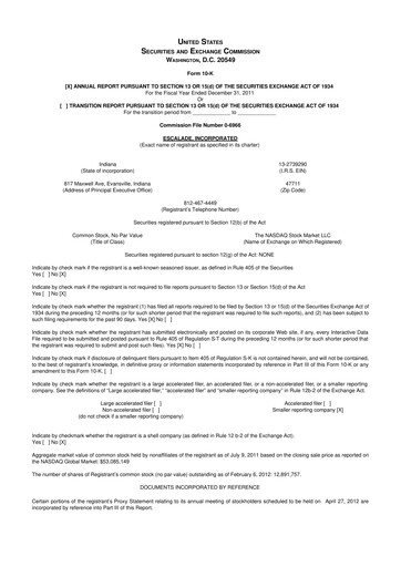 Thumbnail Escalade Sports 10-K Annual Report 