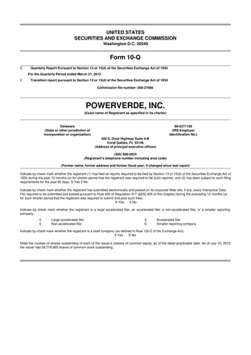 Miniature 374Water 10-Q Rapport trimestriel  