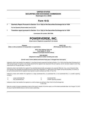 Miniature 374Water 10-Q Rapport trimestriel  