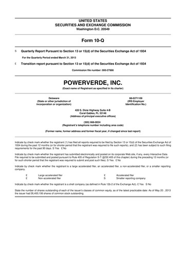 Miniature 374Water 10-Q Rapport trimestriel  