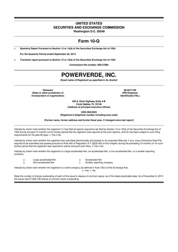 Miniature 374Water 10-Q Rapport trimestriel  