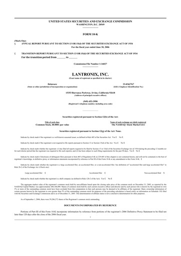 Thumbnail Lantronix 10-K Annual Report 