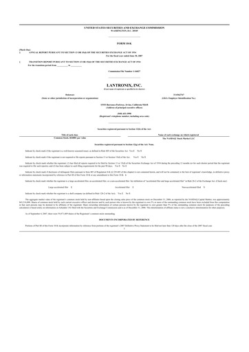 Thumbnail Lantronix 10-K Annual Report 