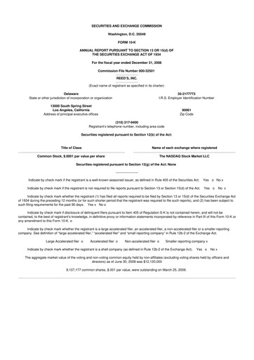 Miniature Reed's, Inc. 10-K Rapport annuel 