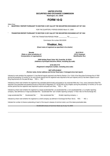 Vorschaubild Vivakor 10-Q Quartalsbericht  