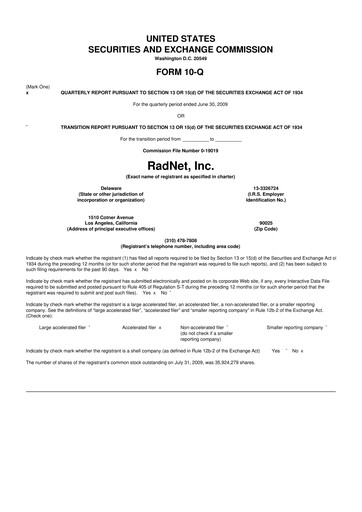 Thumbnail RadNet 10-Q Quarterly Report FY 