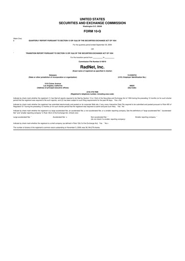 Thumbnail RadNet 10-Q Quarterly Report FY 
