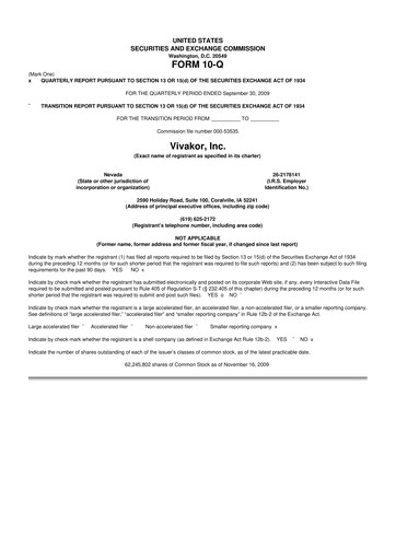 Vorschaubild Vivakor 10-Q Quartalsbericht  