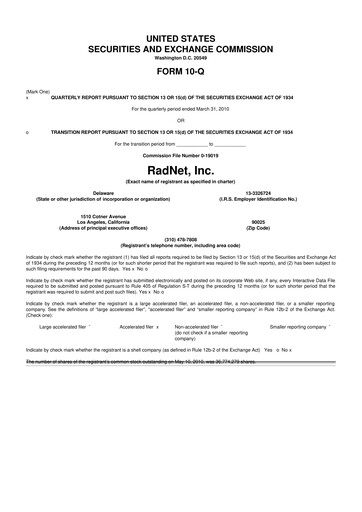 Thumbnail RadNet 10-Q Quarterly Report FY 