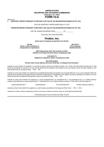 Vorschaubild Vivakor 10-Q Quartalsbericht  