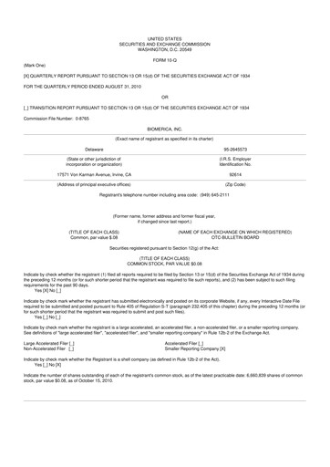 Vorschaubild Biomerica 10-Q Quartalsbericht  
