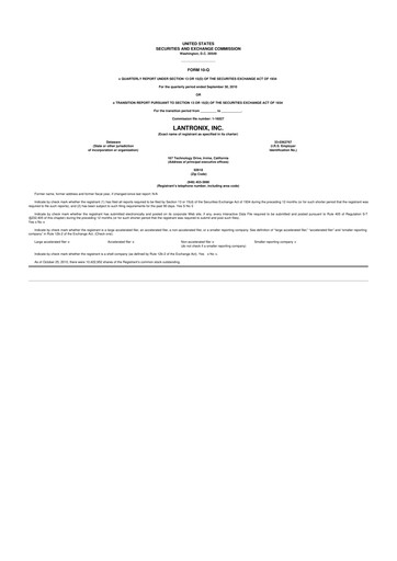Thumbnail Lantronix 10-Q Quarterly Report FY 