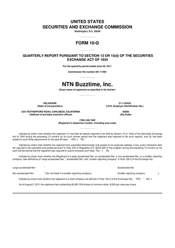 Thumbnail Eterna Therapeutics 10-Q Quarterly Report FY2011 