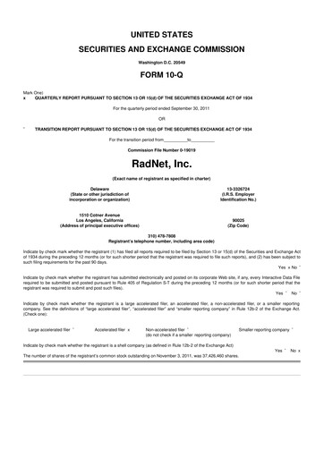 Thumbnail RadNet 10-Q Quarterly Report FY2011 