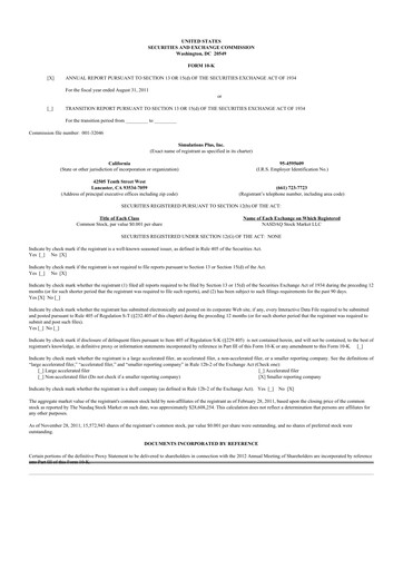 Thumbnail Simulations Plus
 10-K Annual Report 