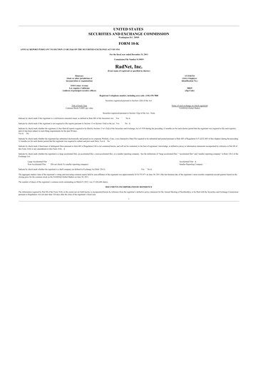 Thumbnail RadNet 10-K Annual Report 2011