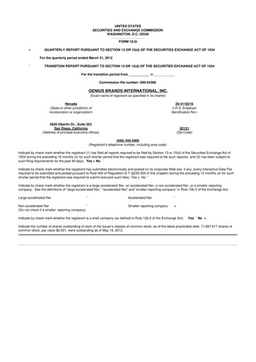 Thumbnail Kartoon Studios 10-Q Quarterly Report FY2012 