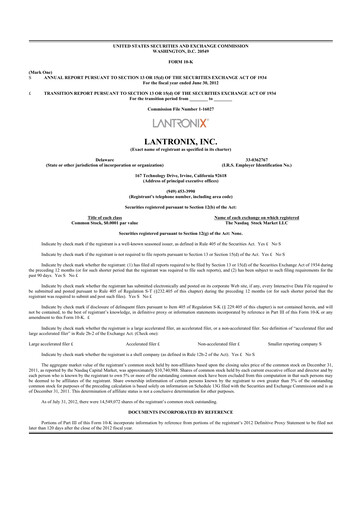 Thumbnail Lantronix 10-K Annual Report 2012