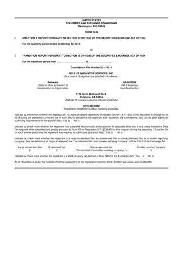 Vorschaubild Sonoma Pharmaceuticals 10-Q Quartalsbericht 2013 