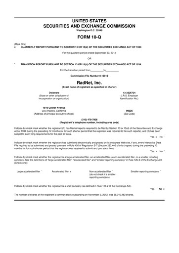 Thumbnail RadNet 10-Q Quarterly Report FY2012 