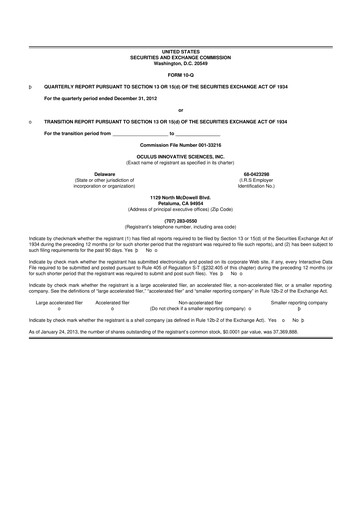 Vorschaubild Sonoma Pharmaceuticals 10-Q Quartalsbericht 2013 