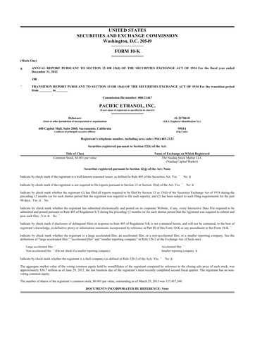 Thumbnail Alto Ingredients 10-K Annual Report 2012