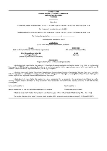 Thumbnail Live Ventures 10-Q Quarterly Report FY2013 