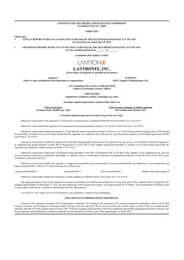 Thumbnail Lantronix 10-K Annual Report 2013