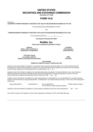 Thumbnail RadNet 10-Q Quarterly Report FY2013 