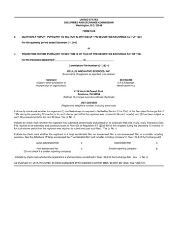 Vorschaubild Sonoma Pharmaceuticals 10-Q Quartalsbericht 2014 