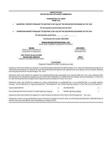 Thumbnail Kartoon Studios 10-Q Quarterly Report FY2014 