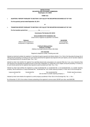 Vorschaubild Sonoma Pharmaceuticals 10-Q Quartalsbericht 2015 