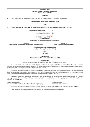 Thumbnail Lantronix 10-Q Quarterly Report FY2015 