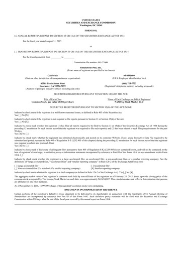 Thumbnail Simulations Plus
 10-K Annual Report 2015