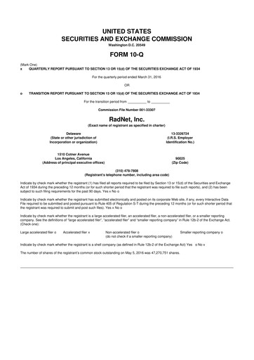 Thumbnail RadNet 10-Q Quarterly Report FY2016 