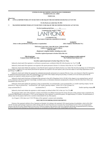 Thumbnail Lantronix 10-K Annual Report 2016