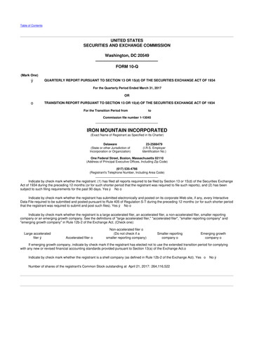 Thumbnail Iron Mountain 10-Q Quarterly Report FY2017 