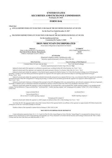 Thumbnail Iron Mountain 10-K Annual Report 2017