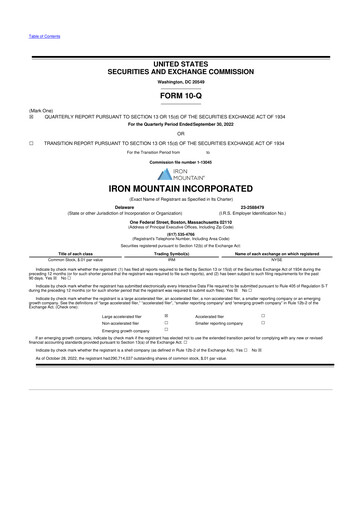 Thumbnail Iron Mountain 10-Q Quarterly Report FY2022 