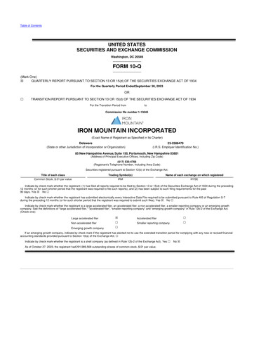 Thumbnail Iron Mountain 10-Q Quarterly Report FY2023 
