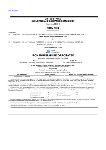 Thumbnail Iron Mountain 10-Q Quarterly Report FY2025 