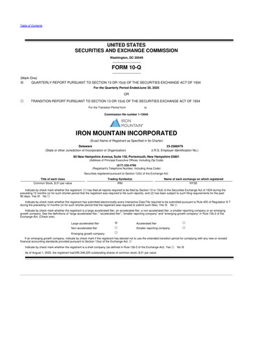 Thumbnail Iron Mountain 10-Q Quarterly Report FY2025 